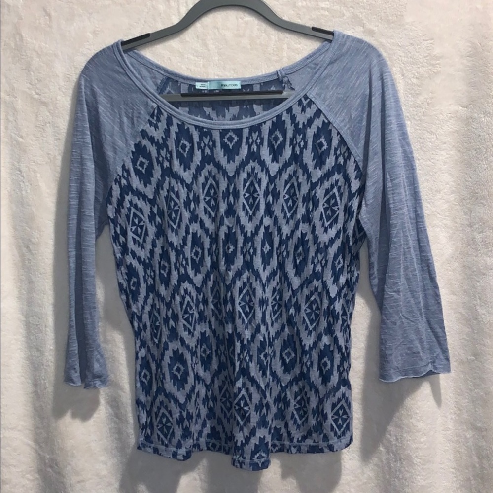 Women’s Maurices 3/4 Length Blue Shirt